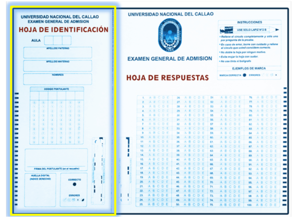 Instrucciones del examen – Admisión